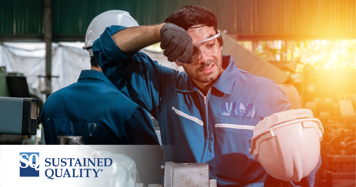 warehouse worker in hot conditions